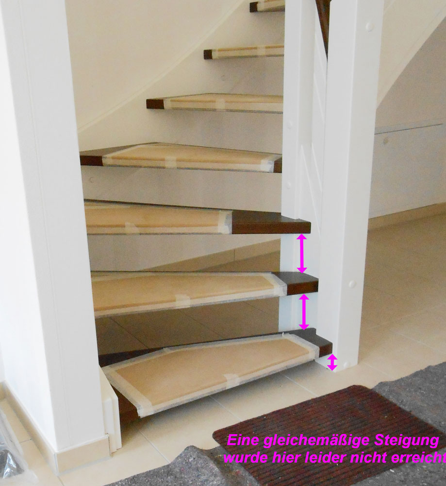 Fehlerhafte Treppensteigung